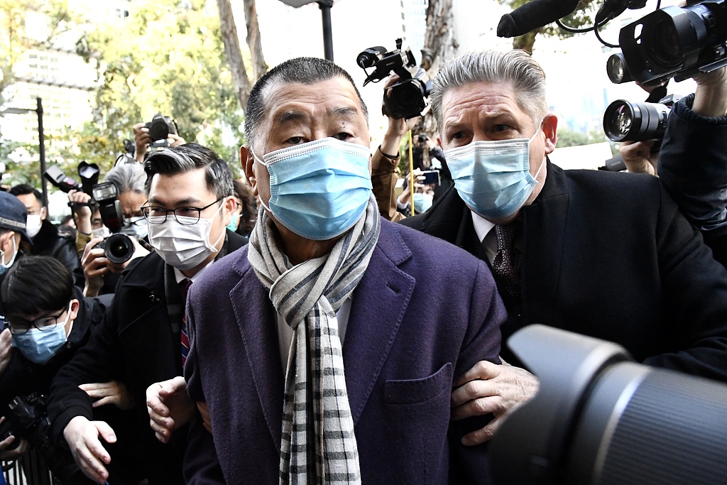 L'affaire impliquant Jimmy Lai, instigateur des émeutes de Hong Kong, a été jugée à Hong Kong, dans le sud de la Chine, le 15 décembre 2025. /CFP