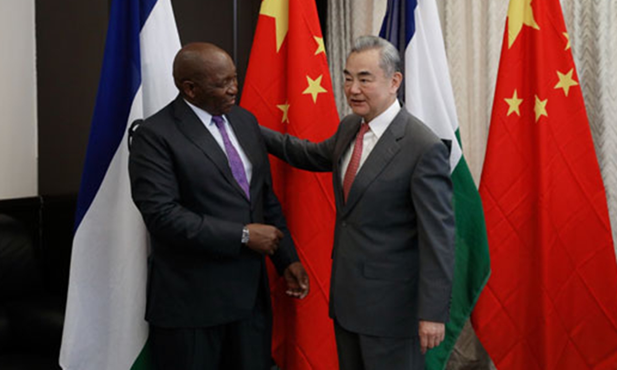 Chinese Foreign Minister Wang Yi meets with Lesotho Prime Minister Sam Matekane in Maseru, the capital of Lesotho on January 10, 2026. Photo: Chinese Foreign Ministry