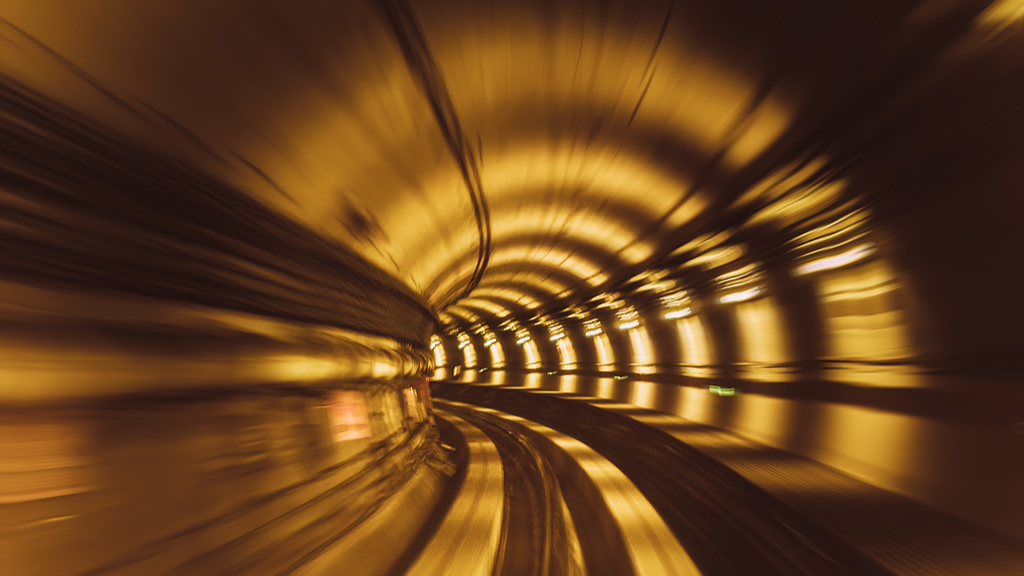 Une section du tunnel du métro à Guangzhou, en Chine. /VCG