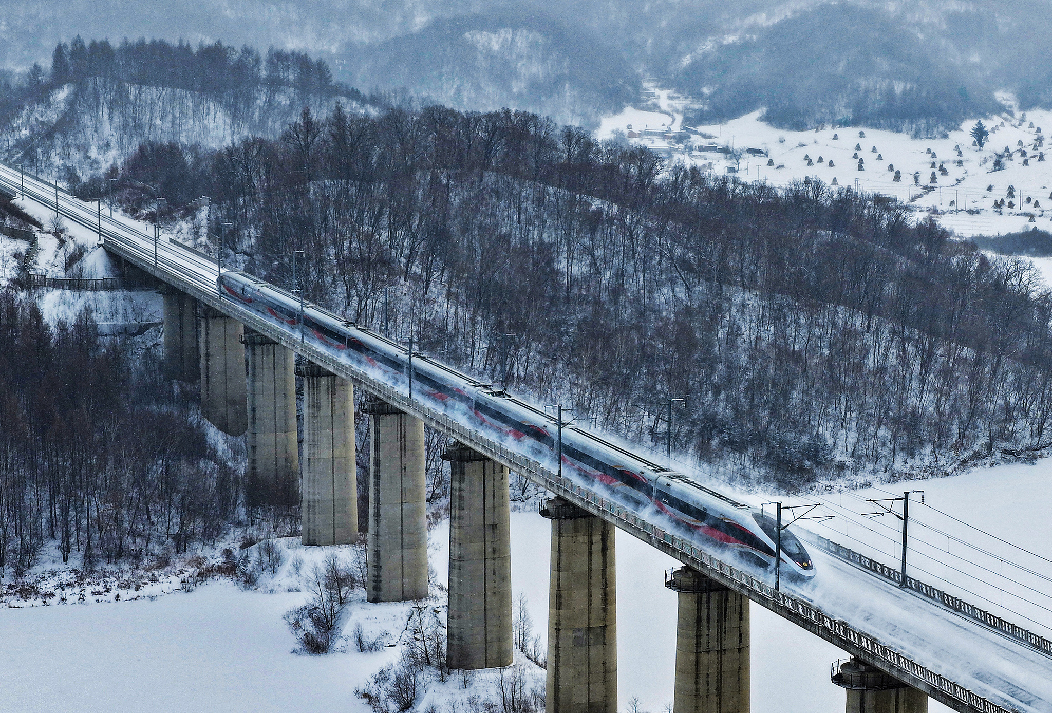 Une vue de la ville de Baishan, province du Jilin, nord-est de la Chine, le 13 janvier 2026. /VCG