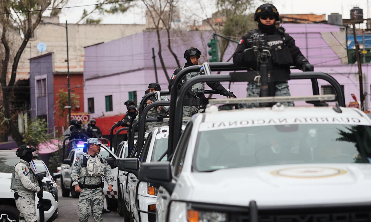 National Guards patrol the area outside of the General Prosecutor