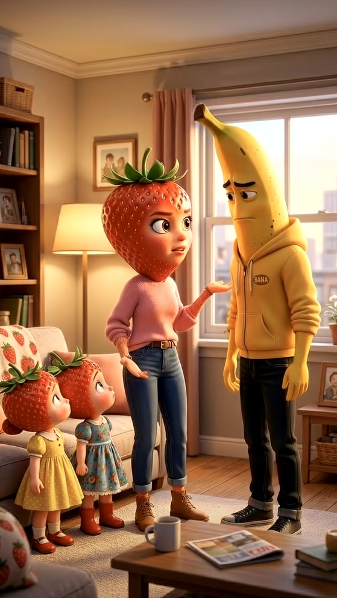 Une capture d'écran de l'une des histoires de fruits IA populaires sur TikTok. /@fruittalesco