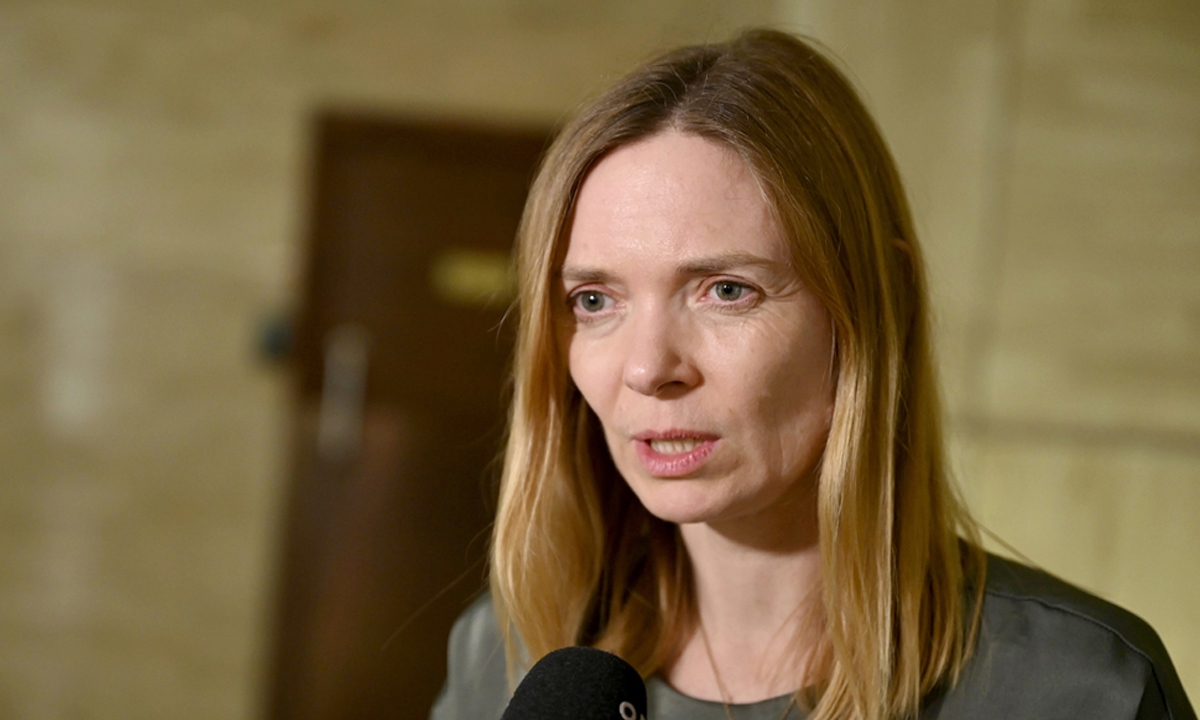 Anna Cavazzini, Member of the European Parliament and Chair of the Internal Market Committee, speaks in an interview in Beijing on March 31, 2026. Photo: VCG