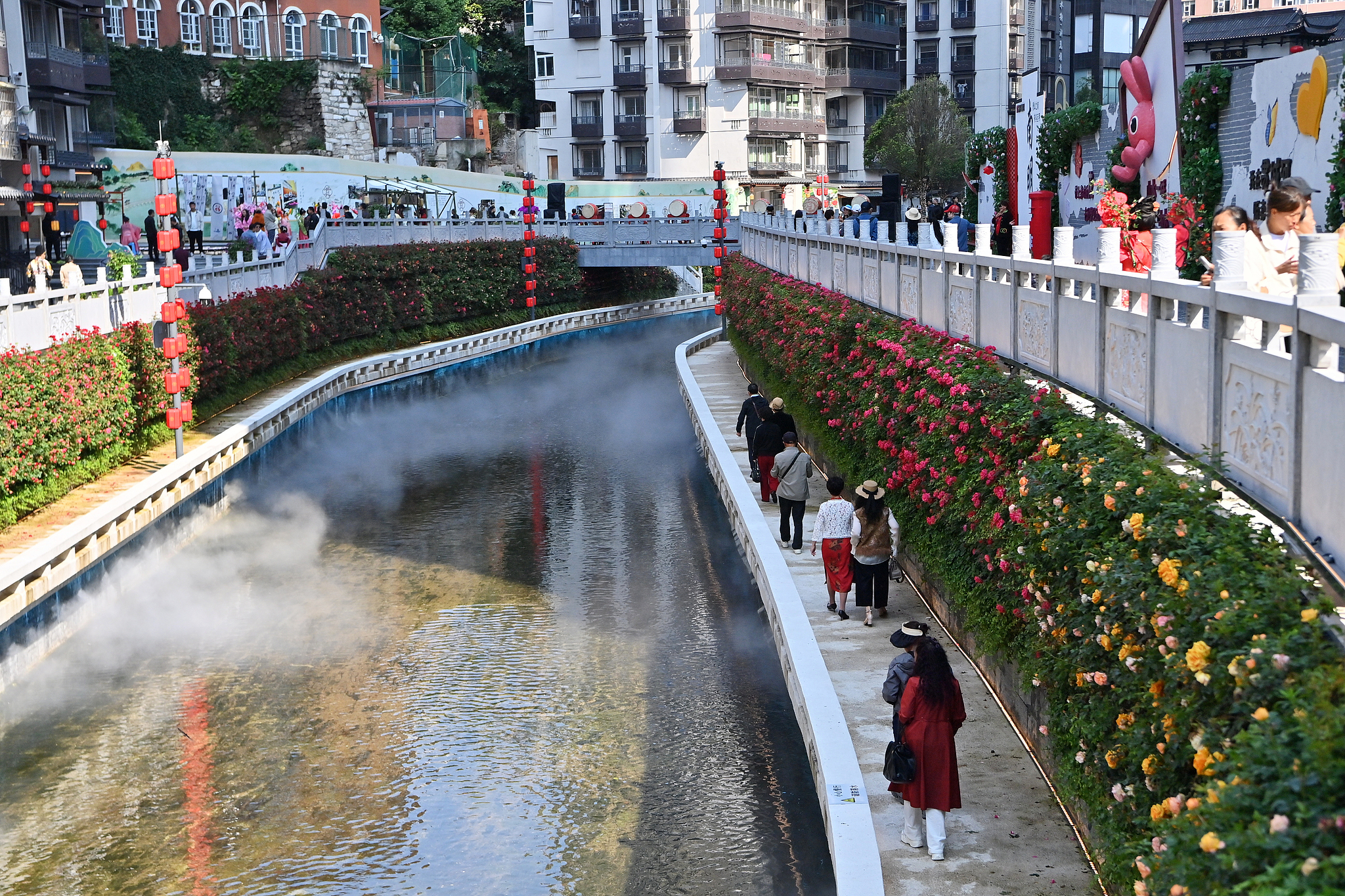 Une section de la rivière Guancheng à Guiyang, province du Guizhou, sud-ouest de la Chine, le 30 avril 2026. /VCG