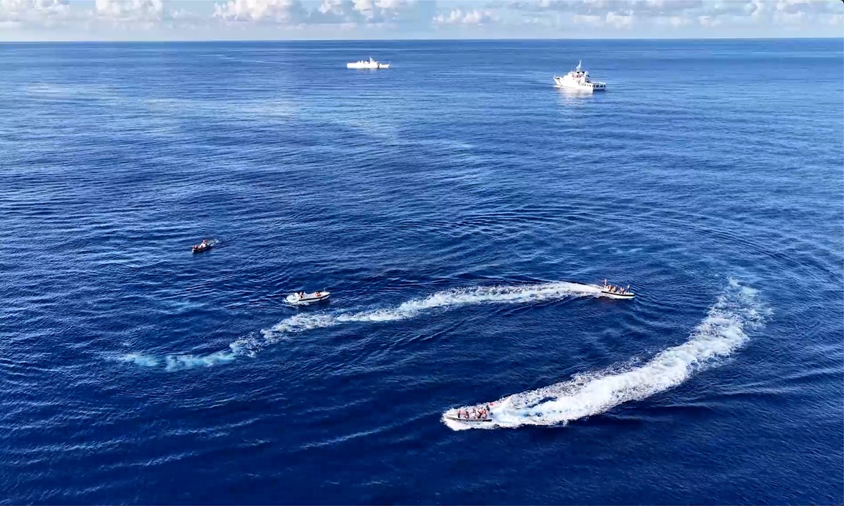 China Coast Guard (CCG) conducts a drill on law-enforcement as well as management and control in waters near China