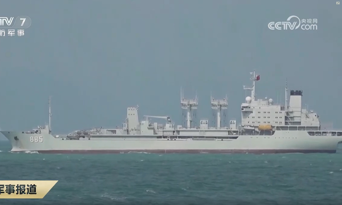 Le navire de ravitaillement « Qinghaihu » et le drone WZ-7 se joignent aux exercices militaires et des garde-côtes de la mer de Chine méridionale « alors que les forces sont prêtes à passer de l'entraînement au combat » : expert