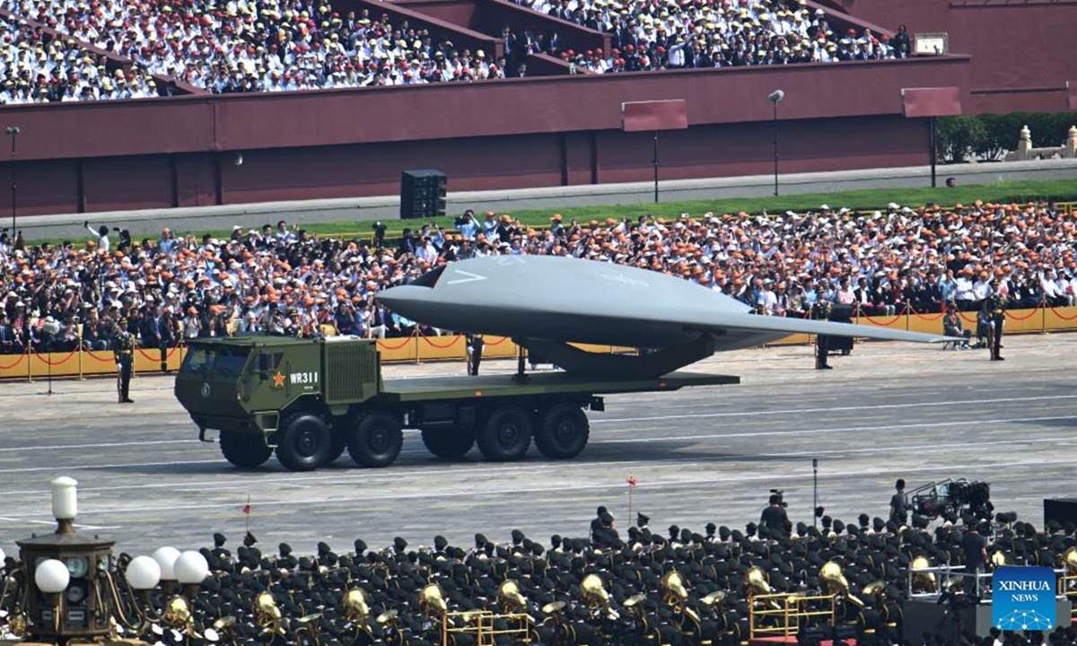 The airborne unmanned warfare formation attends a military parade in Beijing, capital of China, Sept. 3, 2025. China on Wednesday held a grand gathering to commemorate the 80th anniversary of the victory in the Chinese People